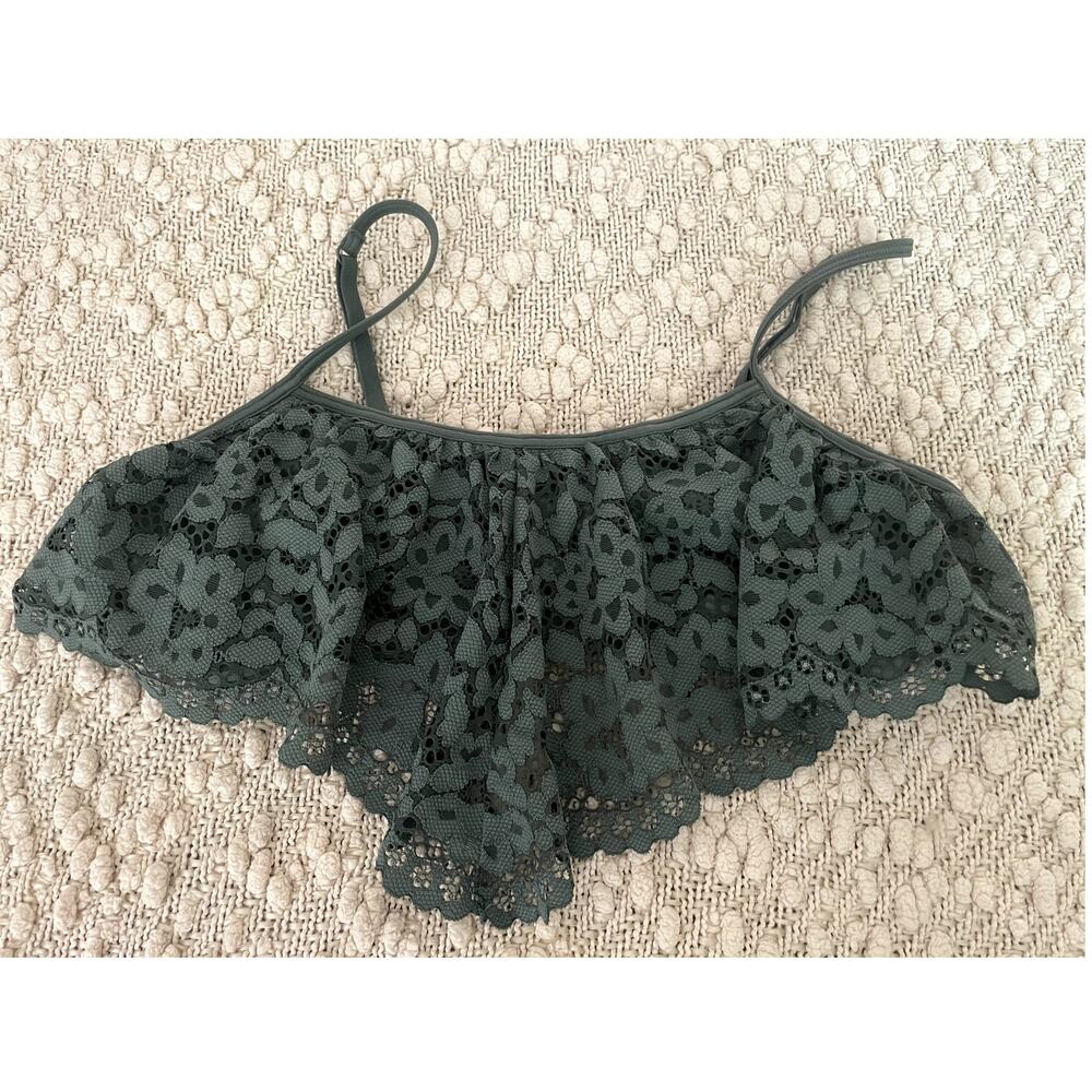 Victoria’s Secret | Lace Bralette | Flounce Ruffle Trim Intimates | Green | M